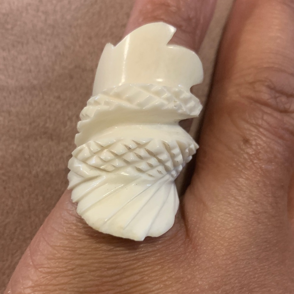 Natural Bone Carved Ring